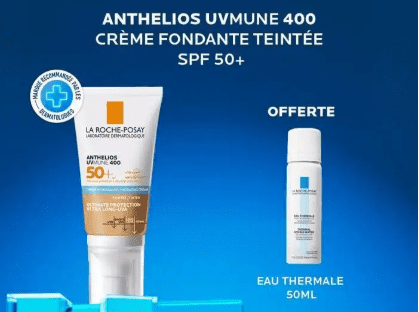 LA ROCHE POSAY ANTHELIOS UVMUNE 400 SPF 50+ + EAU THERMALE LA ROCHE POSAY 50ML OFFERT