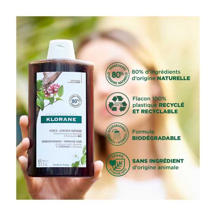 KLORANE SHAMPOING A LA QUININE EDELWISS BIO 400 ML