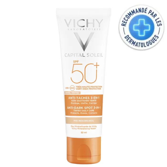 VICHY CAPITAL SOLEIL SOIN ANTI TACHES TEINTE 3 EN 1 SPF50+