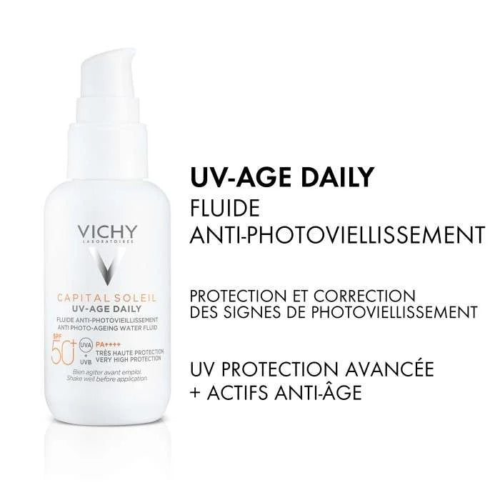 Soin solaire visage Vichy SPF50+ anti-photovieillissement