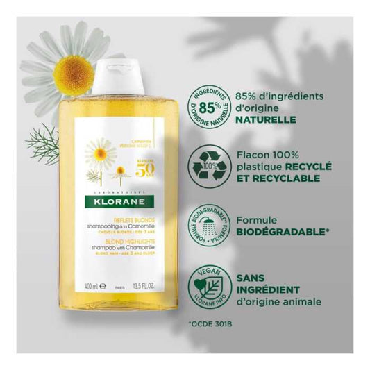 KLORANE SHAMPOOING A LA CAMOMILLE REFLETS BLONDS 400 ML