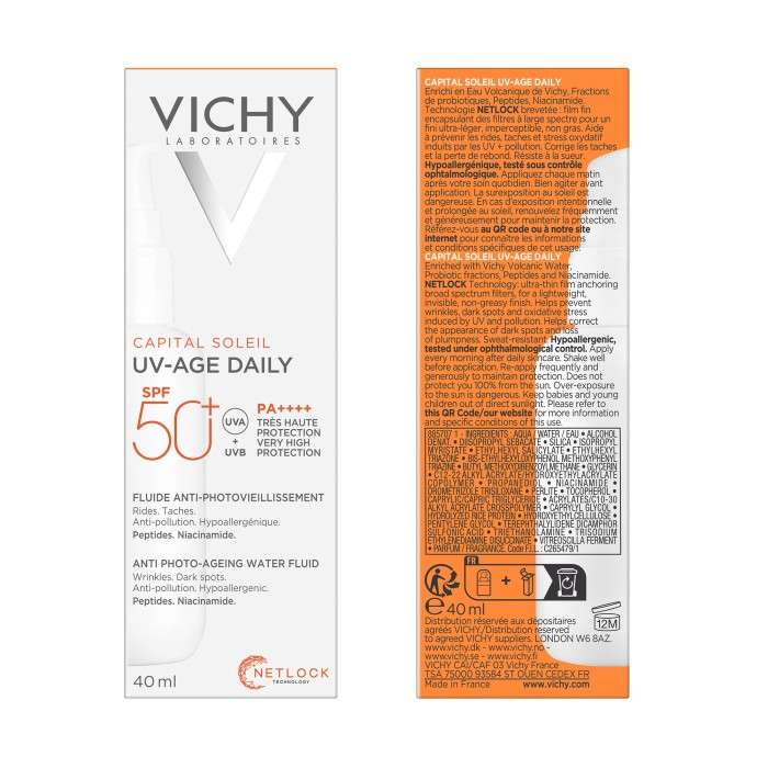 Soin solaire visage Vichy SPF50+ anti-photovieillissement